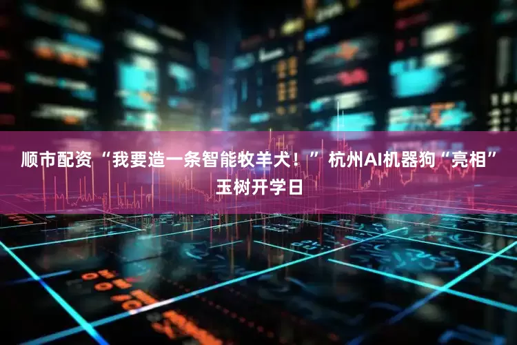 顺市配资 “我要造一条智能牧羊犬！” 杭州AI机器狗“亮相”玉树开学日